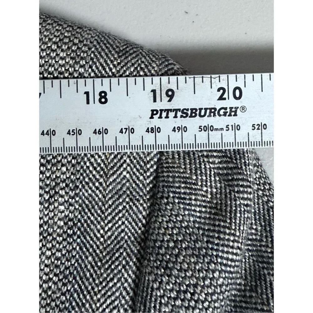 Haggar Imperial Gentlemen Fit Blazer Sports Coat Mens 40L Grey Tweed Herringbone